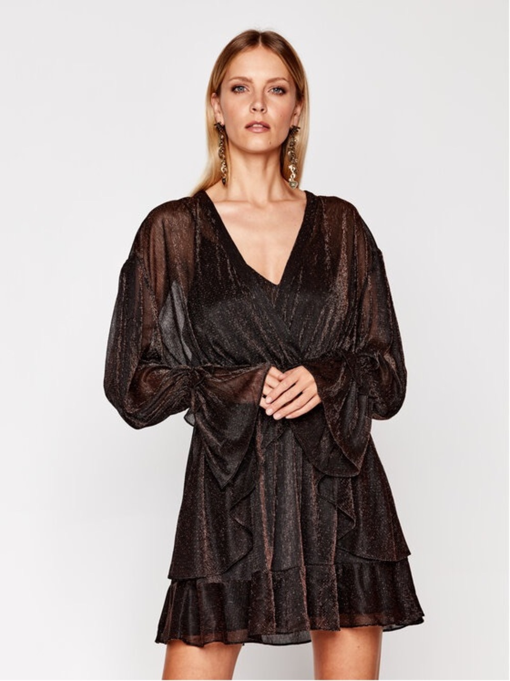 IRO Rolianad Black Metallic Whimsigoth Dress